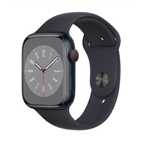 Apple Watch Series 8 GPS + Cellular MNK43EL/A Smart watches GPS (satellite) Retina LTPO OLED Touchscreen 45mm Waterproof Bluetooth Midnight Wi-Fi
