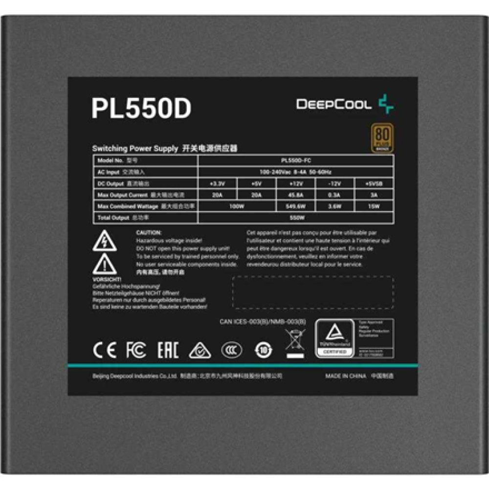 Deepcool PSU , PL550D-FC , 550 W