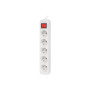 Lanberg Cable Power Strip, 5X French Outlets with Switch, Quality-Grade Copper, 1.5 m , PS1-05E-0150-W