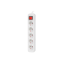 Lanberg Cable Power Strip, 5X French Outlets with Switch, Quality-Grade Copper, 1.5 m , PS1-05E-0150-W