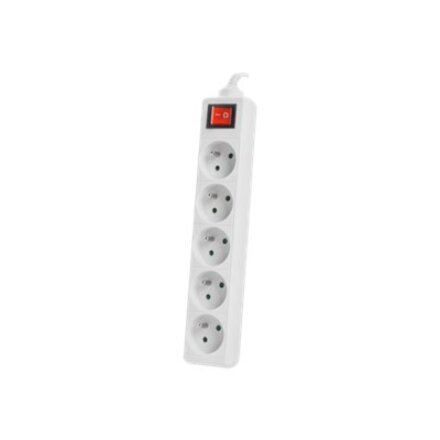 Lanberg Cable Power Strip, 5X French Outlets with Switch, Quality-Grade Copper, 1.5 m , PS1-05E-0150-W