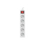 Lanberg Cable Power Strip, 5X French Outlets with Switch, Quality-Grade Copper, 1.5 m , PS1-05E-0150-W