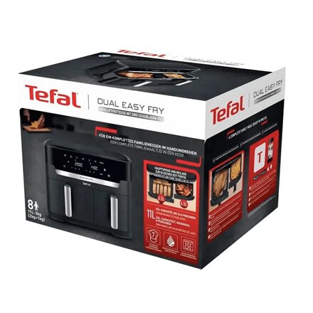 TEFAL , Air Fryer , EY942HE0 Easy Fry Dual XXL , Power 2700 W , Capacity 11 L , Dark Grey