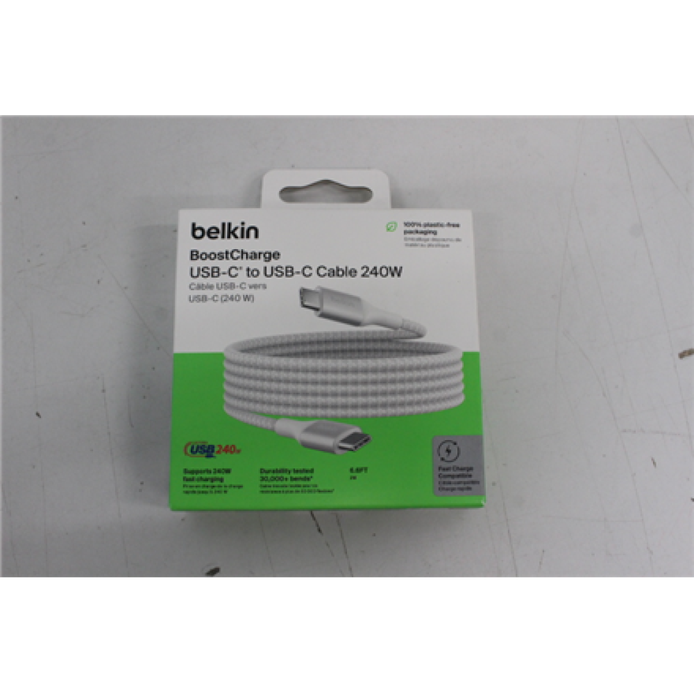 SALE OUT. Belkin 240W USB-C to USB-C Cable (2 m) - White , SALE OUT. SALE OUT. Belkin , DAMAGED PACKAGING