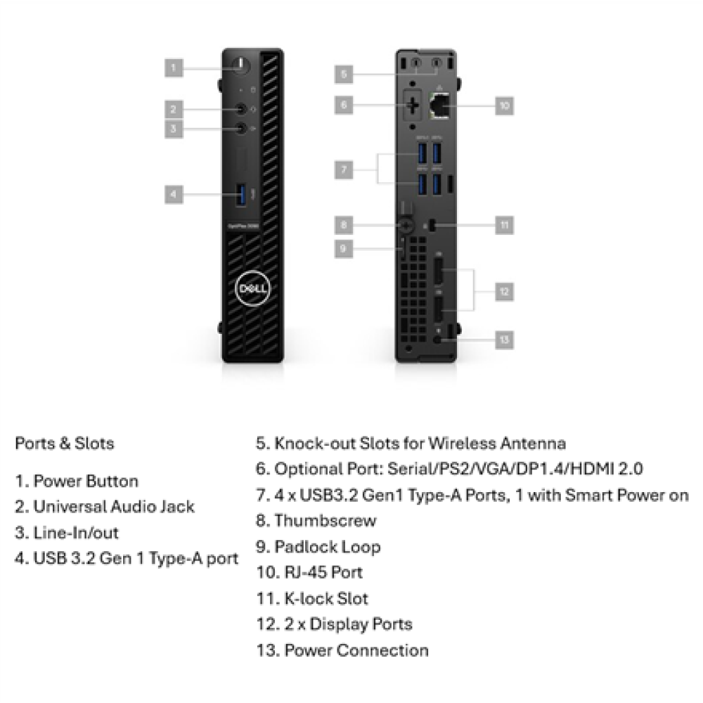 DELL Renewed Grade B , OptiPlex 3090 , Intel Core i5 , i5‑10500T , 8 GB , NVMe SSD , 256 GB , Intel UHD Graphics , Windows 11 Pro