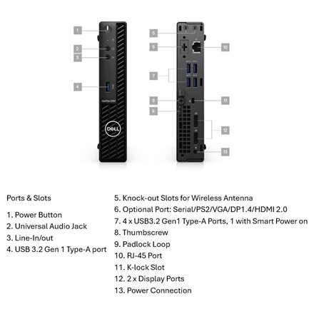 DELL Renewed Grade B , OptiPlex 3090 , Intel Core i5 , i5‑10500T , 8 GB , NVMe SSD , 256 GB , Intel UHD Graphics , Windows 11 Pro