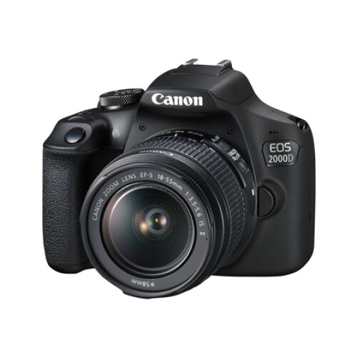 Canon , EOS , 2000D 18-55 IS II EU26 , SLR Camera Kit , Megapixel 24.1 MP , Image stabilizer , ISO sensitivity (max) 12800 , Display diagonal 3.0 , Wi-Fi , Video recording , APS-C , Black