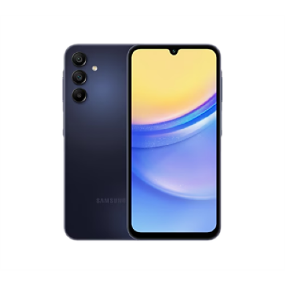Samsung , Galaxy , A15 (A156) , Blue Black , 6.5 , 1080 x 2340 pixels , Mediatek , Dimensity 6100+ (6 nm) , Internal RAM 4 GB , 128 GB , Dual SIM , Nano-SIM , 4G , 5G , Main camera resolution 50+5+2 MP , Secondary camera resolution 13 MP , Android , 14