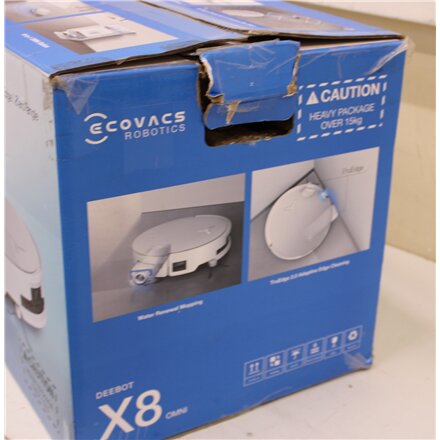 SALE OUT. Ecovacs DEEBOT X8 OMNI Vacuum cleaner, Robot, Wet&Dry, 18000Pa, TruEdge 2.0, AIVI 3D 3.0, YIKO-GPT, White+Auto-empty station , Ecovacs , Robotic Vacuum Cleaner , DEEBOT X8 OMNI , Wet&Dry , Lithium-Ion , 5200 mAh , Dust capacity 0.22 L , 