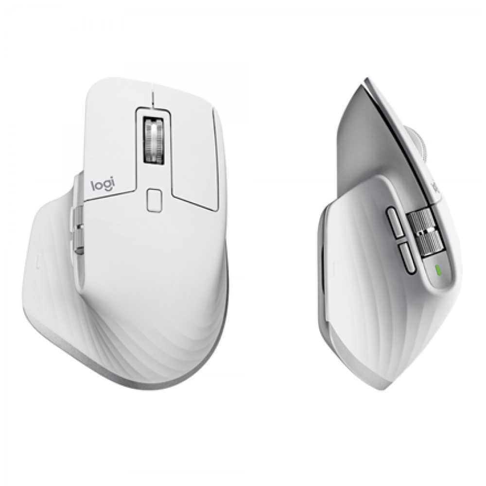 Logitech Mouse , MX MASTER 3S , Wireless , Bluetooth, 2.4GHz , Pale Gray