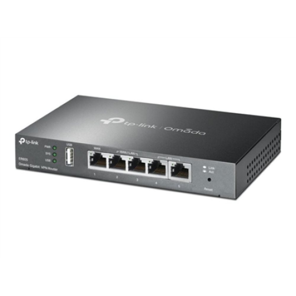 SafeStream Multi-WAN VPN Router , TL-ER605 , 802.1q , 10/100/1000 Mbit/s , Ethernet LAN (RJ-45) ports 1 Fixed Gigabit LAN Port , Mesh Support No , MU-MiMO No , No mobile broadband