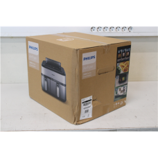 SALE OUT. Philips Dual Basket Airfryer , NA555/00 5000 series , Power 2750 W , Capacity 9 L , RapidAir Plus , Silver , DAMAGED PACKAGING