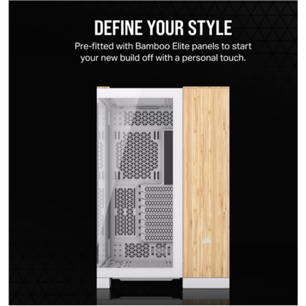 Corsair Dual Chamber PC Case , 6500X , White/Bamboo wood , Mid Tower , Power supply included No