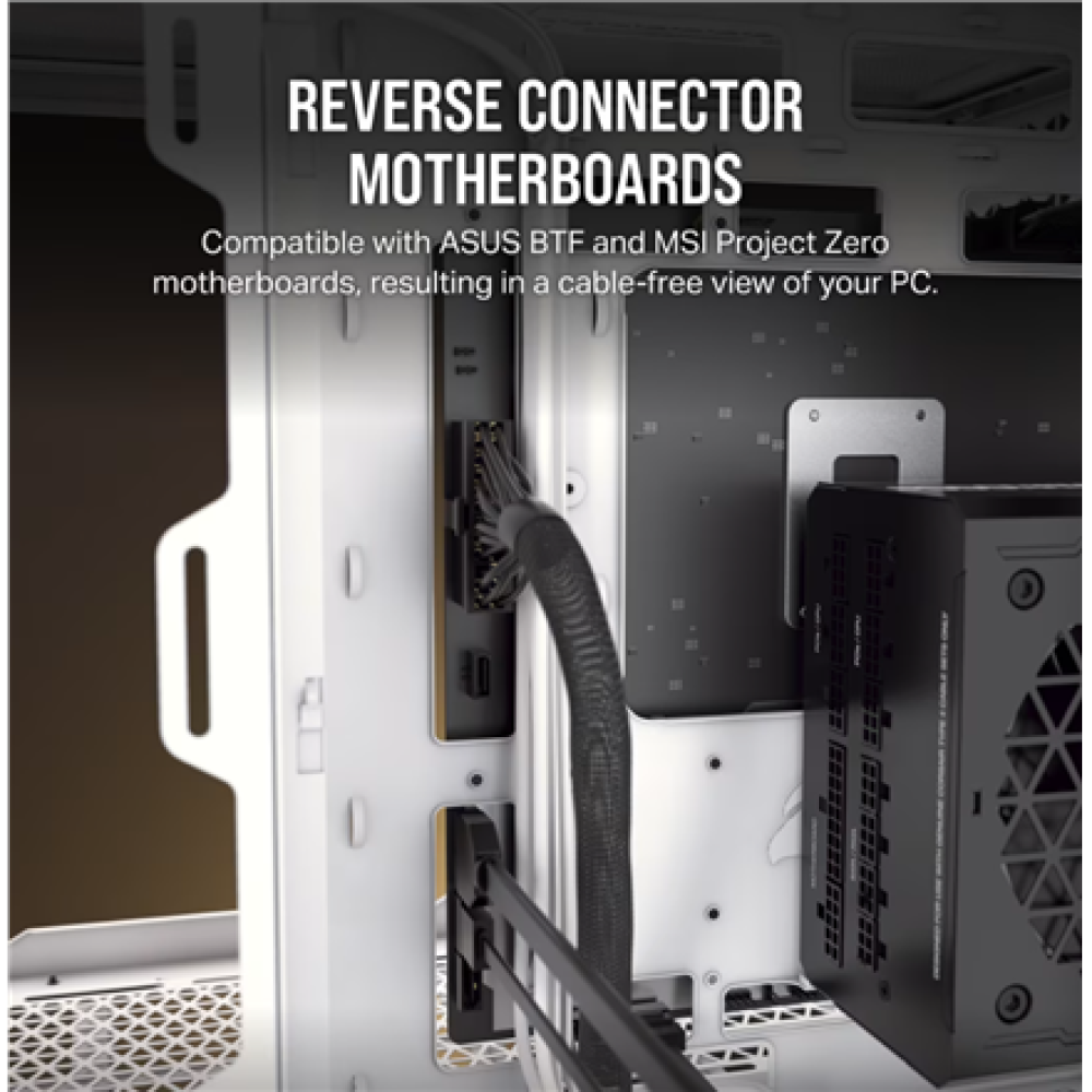 Corsair Dual Chamber PC Case , 6500X , White/Bamboo wood , Mid Tower , Power supply included No