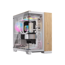 Corsair Dual Chamber PC Case , 6500X , White/Bamboo wood , Mid Tower , Power supply included No