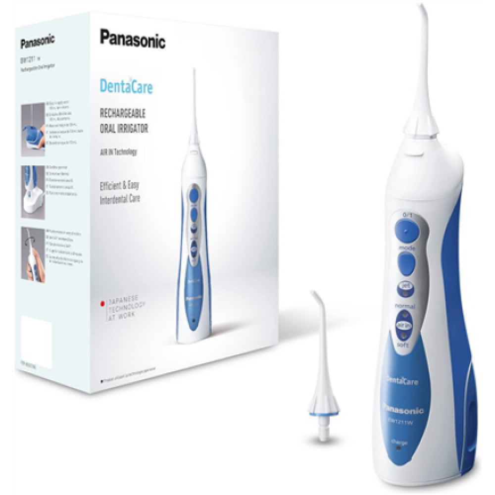 Panasonic , Oral irrigator , EW1211W845 , Cordless , 130 ml , Number of heads 1 , White/ blue