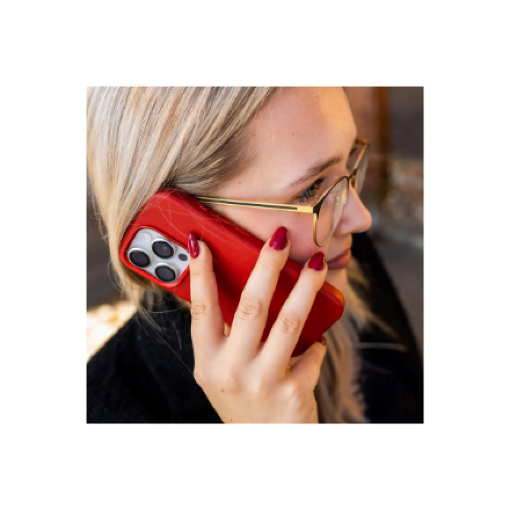 Fixed MagLeather , Back cover , Apple , iPhone 16 , Leather , Red