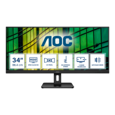 AOC , Monitor , U34E2M , 34 , VA , WQHD , 21:9 , 100 Hz , 4 ms , 3440 x 1440 , 300 cd/m² , HDMI ports quantity 2 , Black