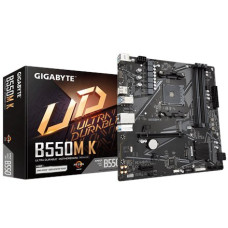 Gigabyte , B550M K 1.0 M/B , Processor family AMD , Processor socket AM4 , DDR4 DIMM , Memory slots 4 , Supported hard disk drive interfaces SATA, M.2 , Number of SATA connectors 4 , Chipset AMD B550 , Micro ATX Gigabyte , B550M K 1.0 M/B , Processor family AMD , Processor socket AM4 , DDR4 DIMM , Memory slots 4 , Supported hard disk drive interfaces SATA, M.2 , Number of SATA connectors 4 , Chipset AMD B550 , Micro ATX