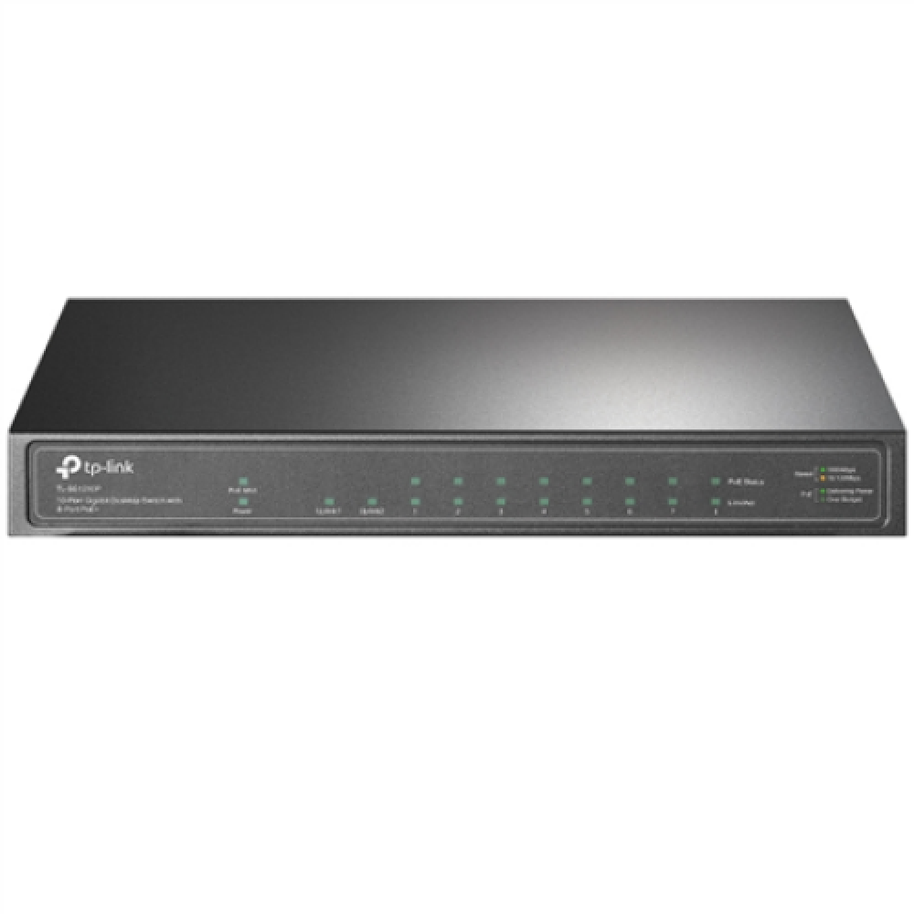 TP-LINK , Switch , TL-SG1210P , Unmanaged , Desktop , Gigabit Ethernet (copper) ports quantity 1 , SFP ports quantity 1 , PoE+ ports quantity 8 , 36 month(s)
