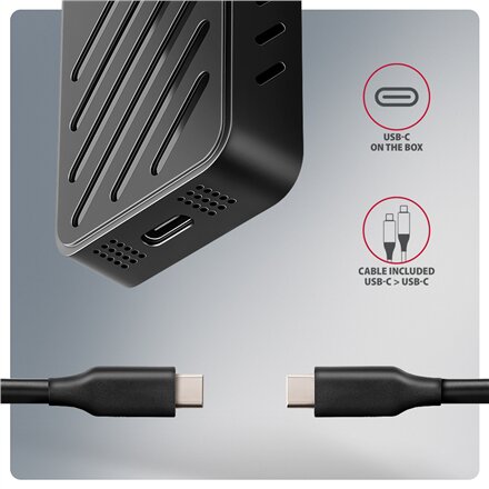 AXAGON USB-C 20Gbps - M.2 NVMe SSD ARMORED Box , EEM2-20G