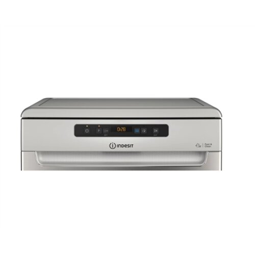 INDESIT Dishwasher , D2F HD624 AS , Free standing , Width 60 cm , Number of place settings 14 , Number of programs 9 , Energy efficiency class E , Display , Silver