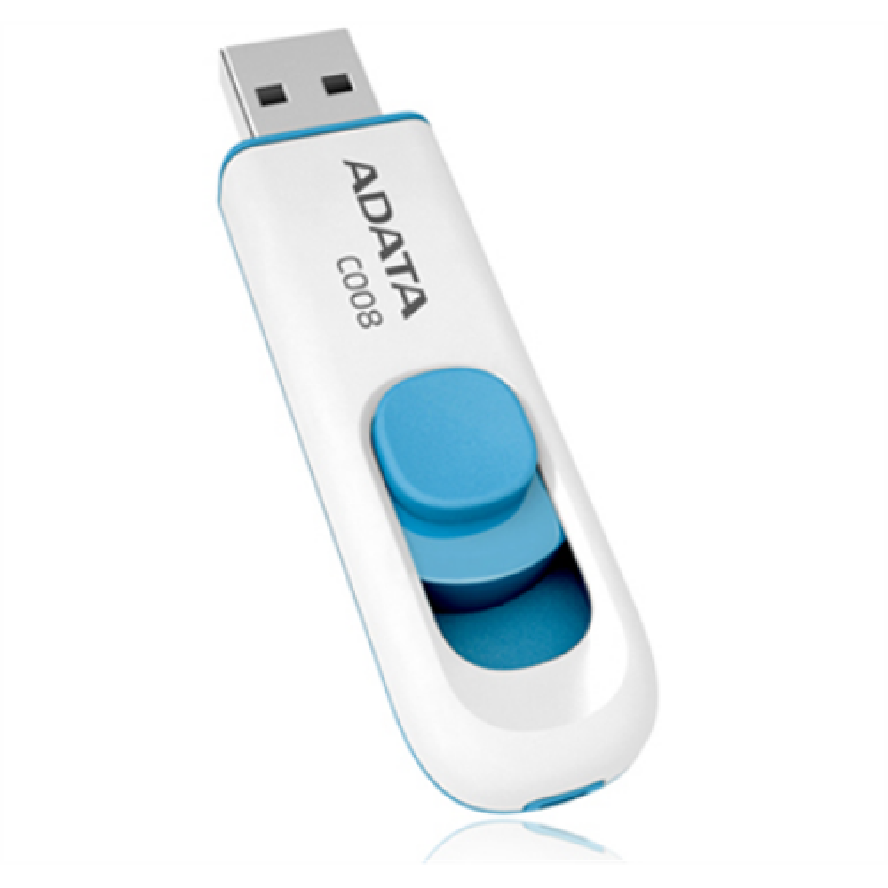 ADATA , C008 , 16 GB , USB 2.0 , White/Blue