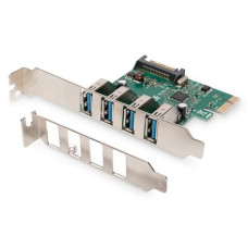 Digitus , USB 3.0, 4 Port, PCI Express Add-On card 4 Ports A/F External, VL805 chipset , DS-30221-1
