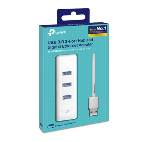 TP-LINK , USB 3.0 3-Port Hub & Gigabit Ethernet Adapter 2 in 1 USB Adapter , UE330