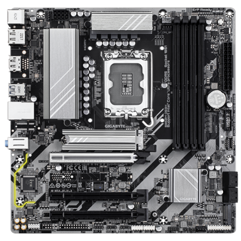 Gigabyte B860M DS3H , Processor family Intel , Processor socket LGA1851 , DDR5 , Supported hard disk drive interfaces M.2, SATA , Number of SATA connectors 4
