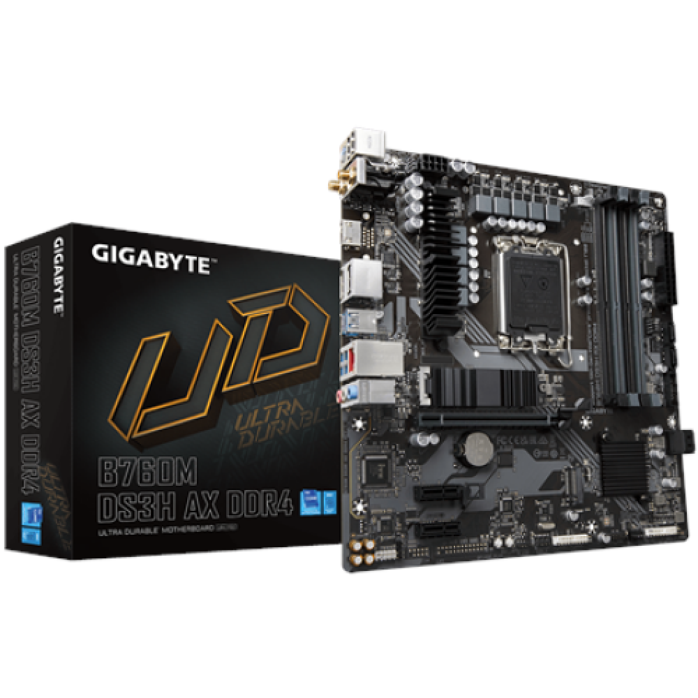 Gigabyte , B760M DS3H AX 1.3 M/B , Processor family Intel , Processor socket LGA1700 , DDR5 , Memory slots 4 , Supported hard disk drive interfaces SATA, M.2 , Number of SATA connectors 4 , Chipset Intel B760 Express , Micro ATX