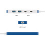 Hyper HyperDrive Flex 4 Port USB-C Combo Hub, White/Blue , HD5200BUGL