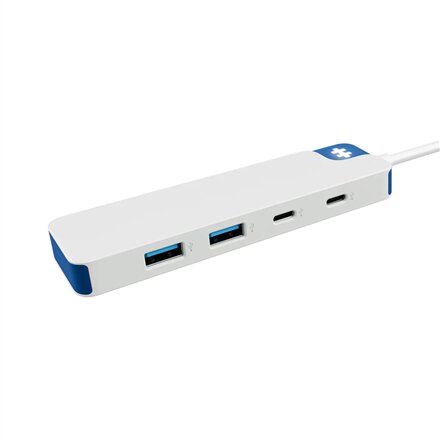 Hyper HyperDrive Flex 4 Port USB-C Combo Hub, White/Blue , HD5200BUGL