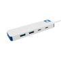 Hyper HyperDrive Flex 4 Port USB-C Combo Hub, White/Blue , HD5200BUGL