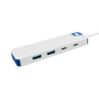 Hyper HyperDrive Flex 4 Port USB-C Combo Hub, White/Blue , HD5200BUGL