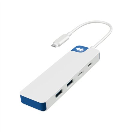 Hyper HyperDrive Flex 4 Port USB-C Combo Hub, White/Blue , HD5200BUGL