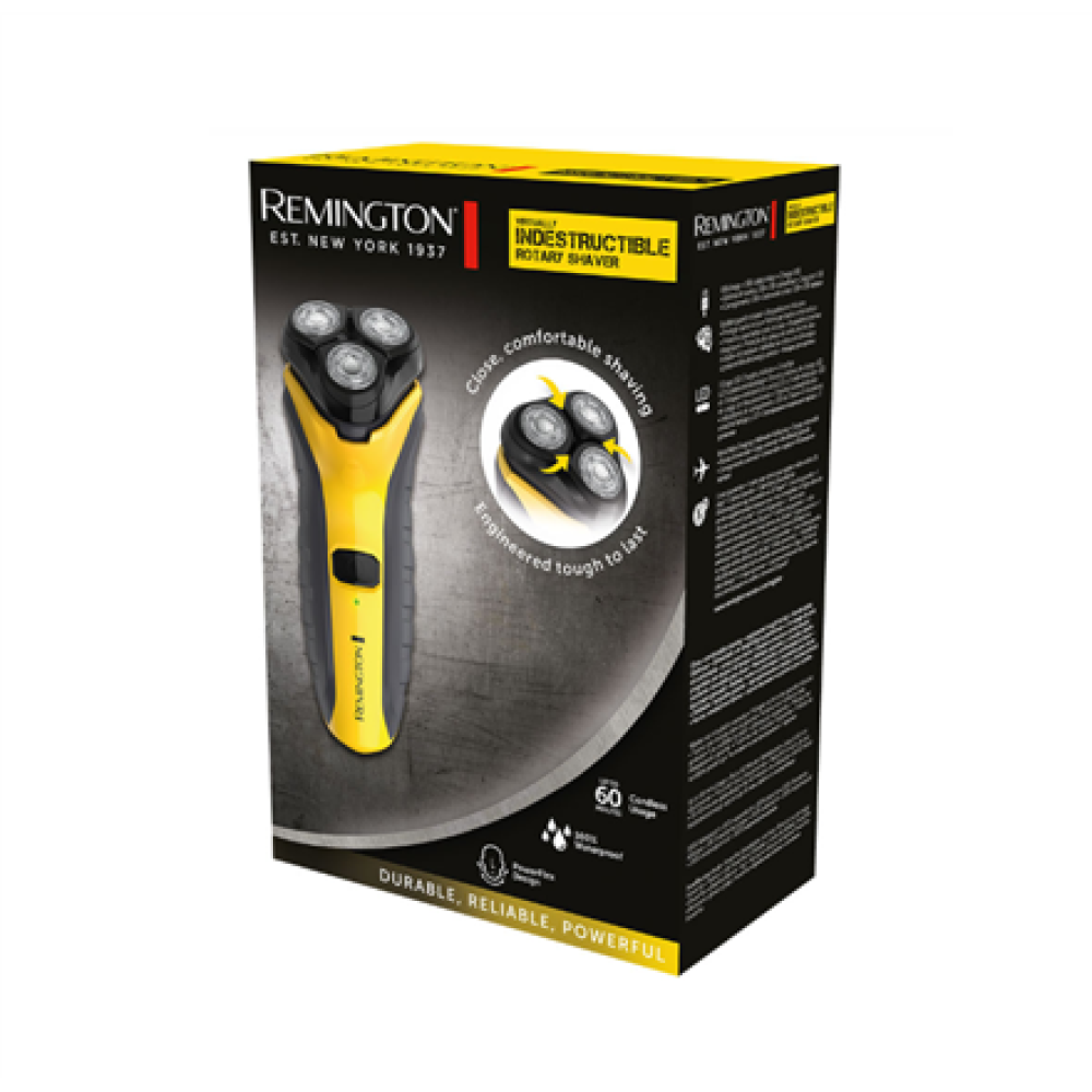 Remington , Rotary Shaver , PR1855 Virtually Indestructible , Cordless , Yellow/Black