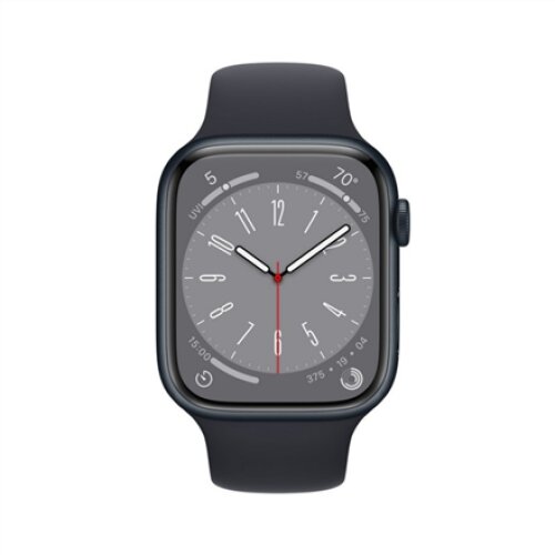 Apple Watch Series 8 45mm, Smart watches, GPS (satellite), Retina LTPO OLED, Touchscreen, Heart rate monitor, Waterproof, Bluetooth, Wi-Fi, Midnight, Midnight