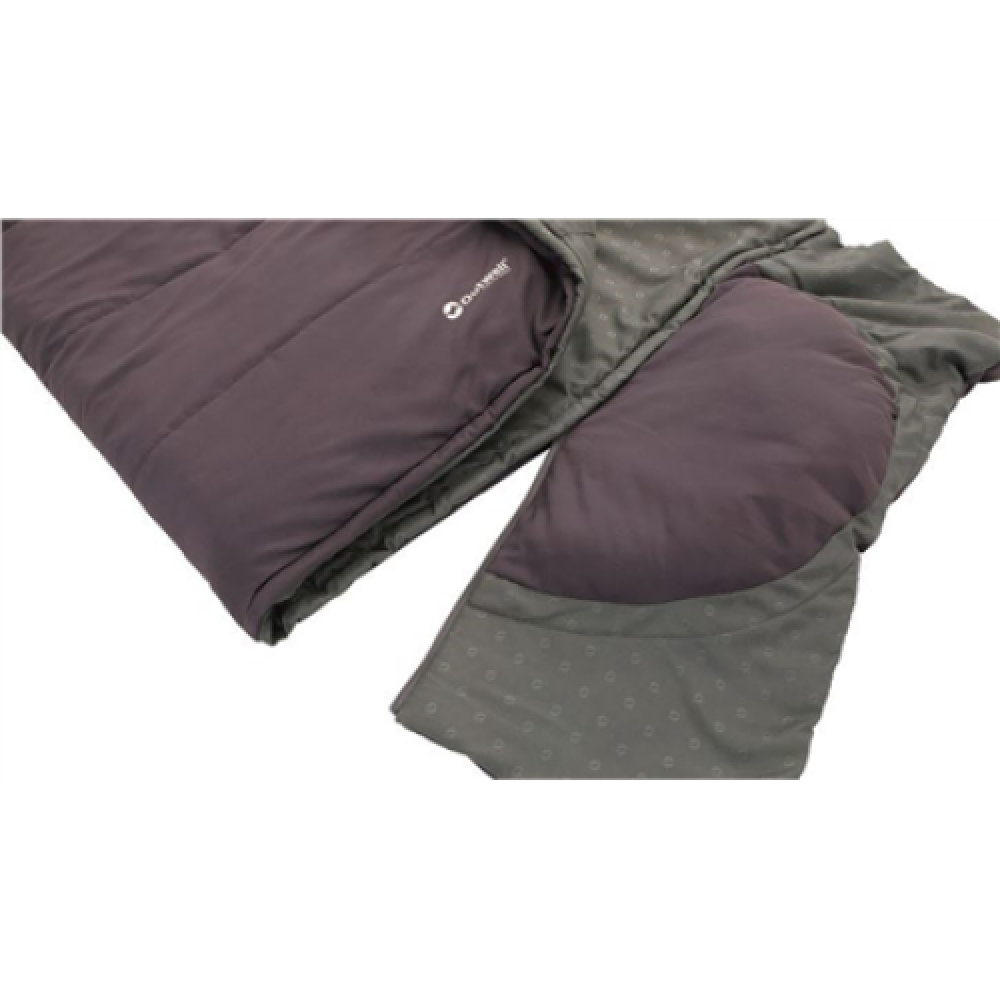 Outwell Contour Dark Purple L Sleeping Bag - Left Zipper 220 x 85 cm YKK 2-way L-shape open-end with auto lock