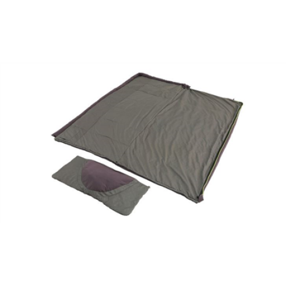 Outwell Contour Dark Purple L Sleeping Bag - Left Zipper 220 x 85 cm YKK 2-way L-shape open-end with auto lock