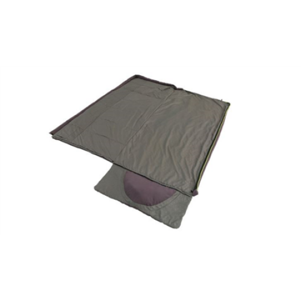 Outwell Contour Dark Purple L Sleeping Bag - Left Zipper 220 x 85 cm YKK 2-way L-shape open-end with auto lock