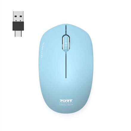 PORT CONNECT Mouse , Collection II , Wireless , 2.4 GHz , Pastel Blue