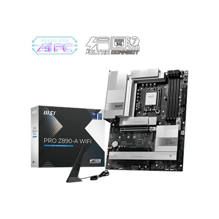 MSI PRO Z890-A WIFI , Processor family Intel , Processor socket LGA1851 , DDR5 UDIMM , Supported hard disk drive interfaces SATA, M.2 , Number of SATA connectors 4