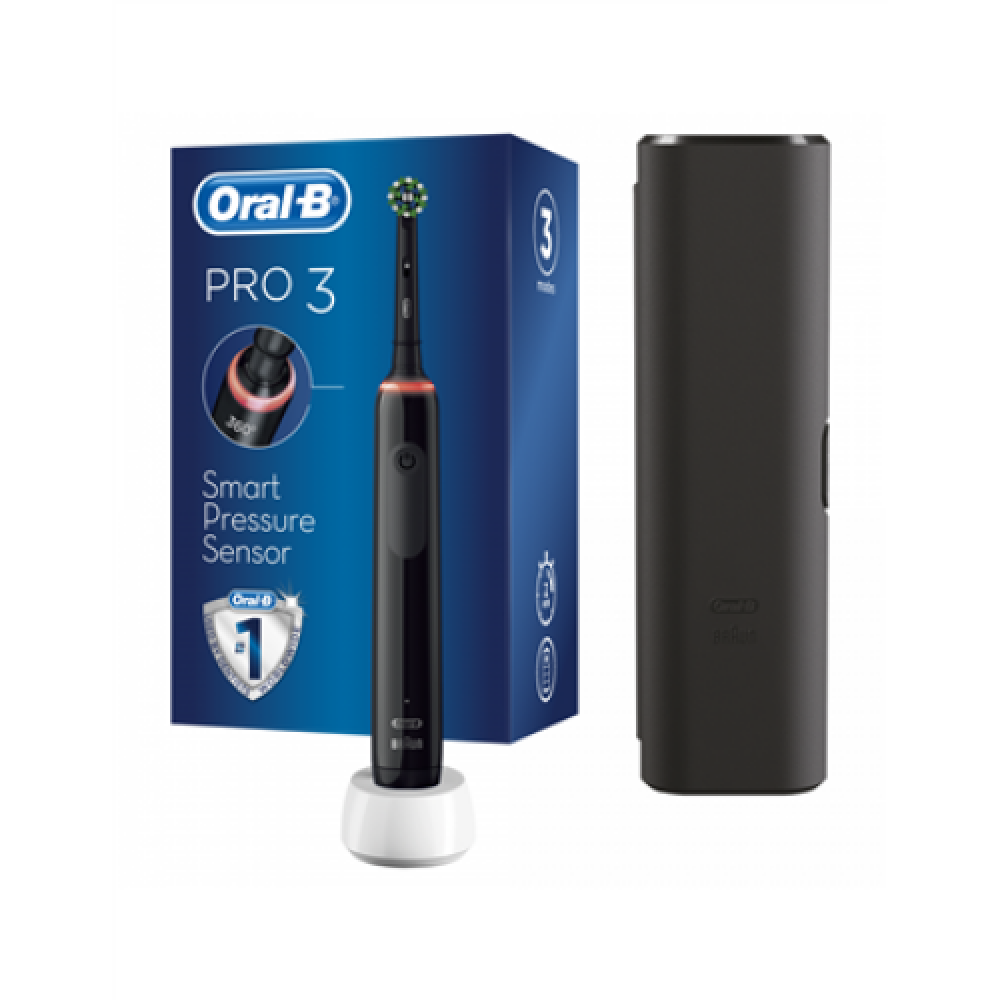 Oral-B Electric Toothbrush Pro3 3500 Cross Action Rechargeable For adults Number of brush heads included 1 Black Edition Number of teeth brushing modes 3