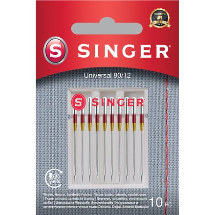 Singer , Universal Needle for Woven Fabrics 80/12 10PK