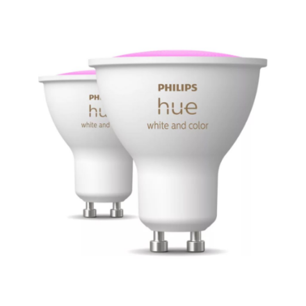 Philips Hue Smart Spotlight, 2pcs pack , GU10 , 4.2 W , Warm to cool white and color