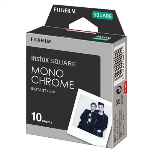 Fujifilm , Instax Square Monochrome (10pl) Instant Film , 86 x 72 mm , Image area: 62 × 62 mm , Quantity 10