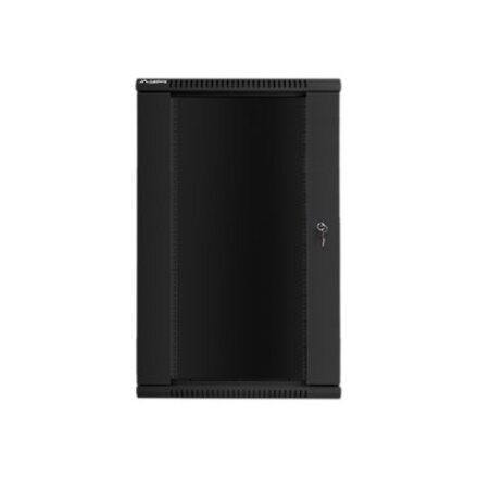 Lanberg , Rack cabinet 19 wall-mount 22U/600x450 (flat pack) with glass door , WF01-6422-10B , Black