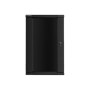 Lanberg , Rack cabinet 19 wall-mount 22U/600x450 (flat pack) with glass door , WF01-6422-10B , Black