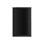 Lanberg , Rack cabinet 19 wall-mount 22U/600x450 (flat pack) with glass door , WF01-6422-10B , Black